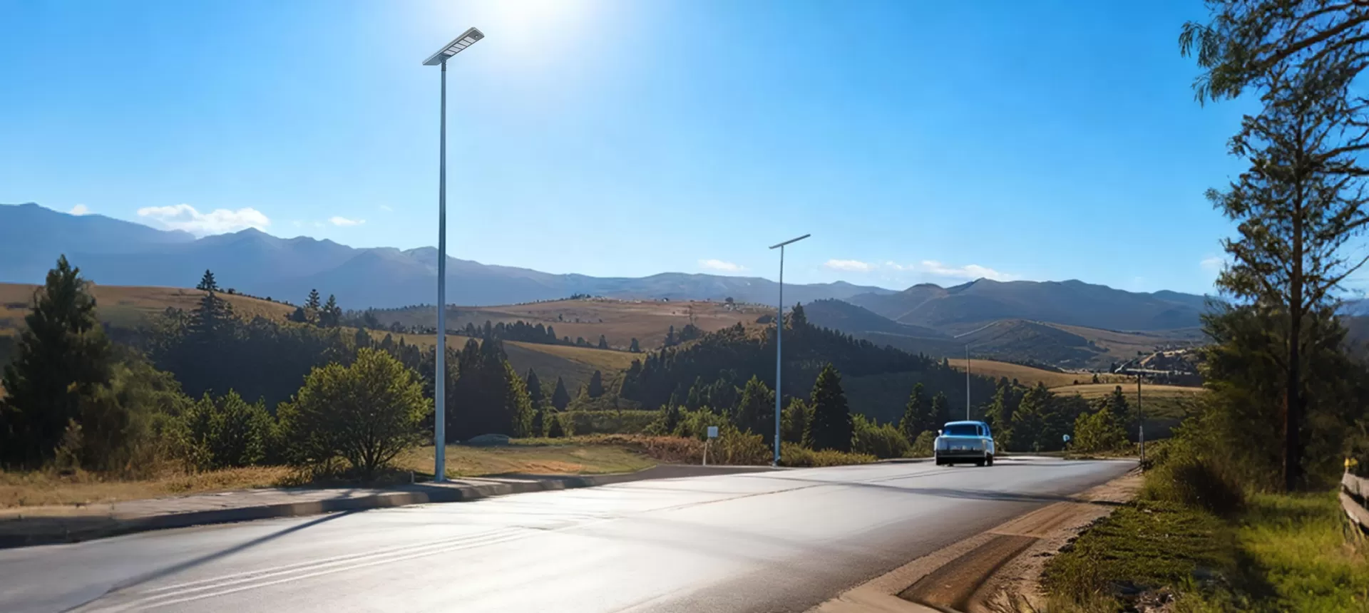 Luz de rua solar tudo em um