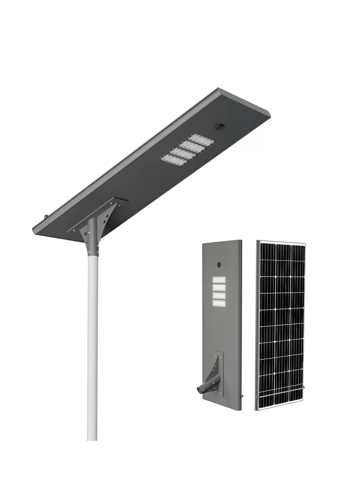 Luz de Rua Solar Tudo em Um com Autolimpeza