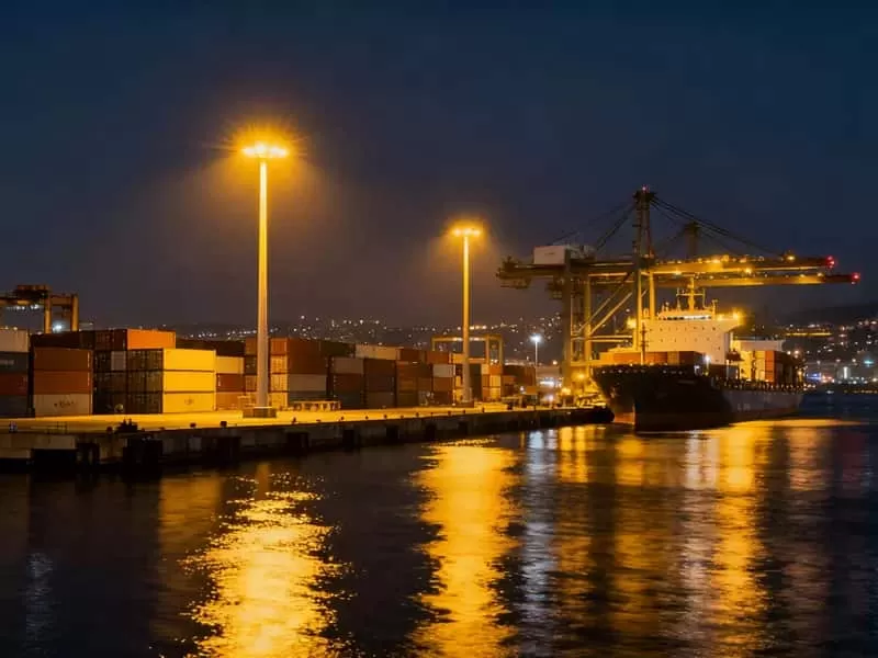Iluminação do aeroporto & do porto