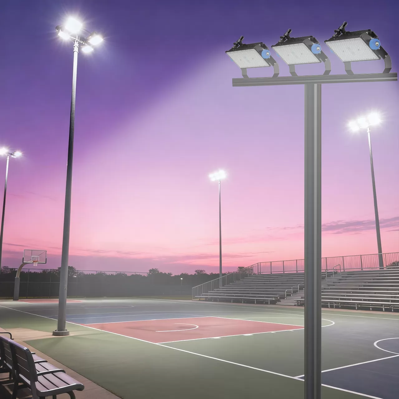 Iluminação de quadra de esportes ao ar livre
