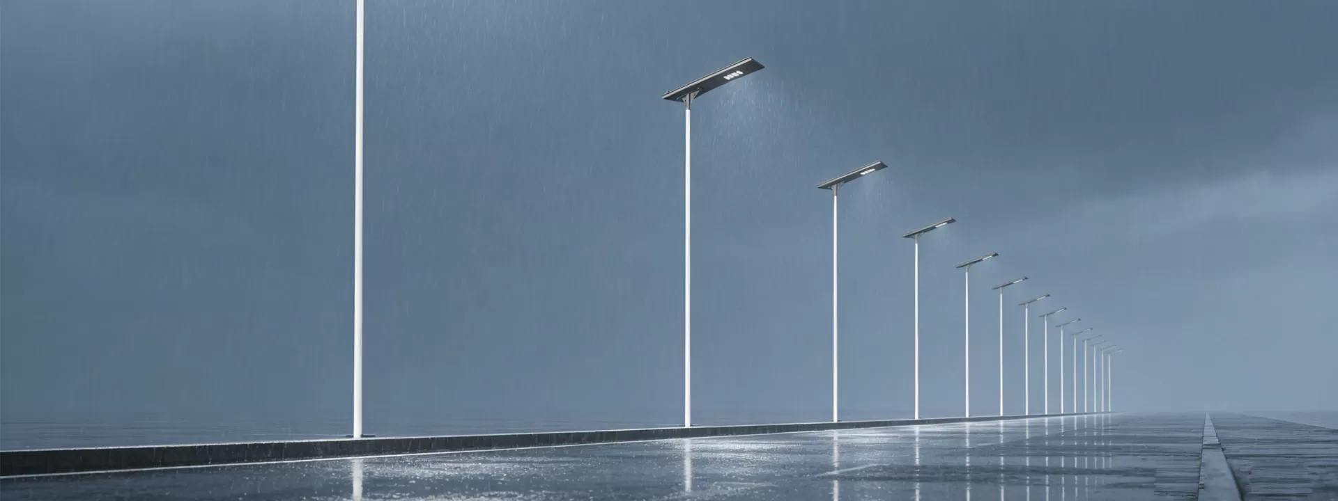 Aplicação do produto de luz de rua solar tudo-em-um de limpeza automática