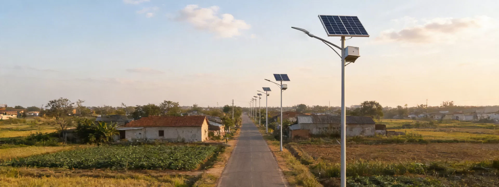Aplicação do produto de luz de rua solar com bateria de gel