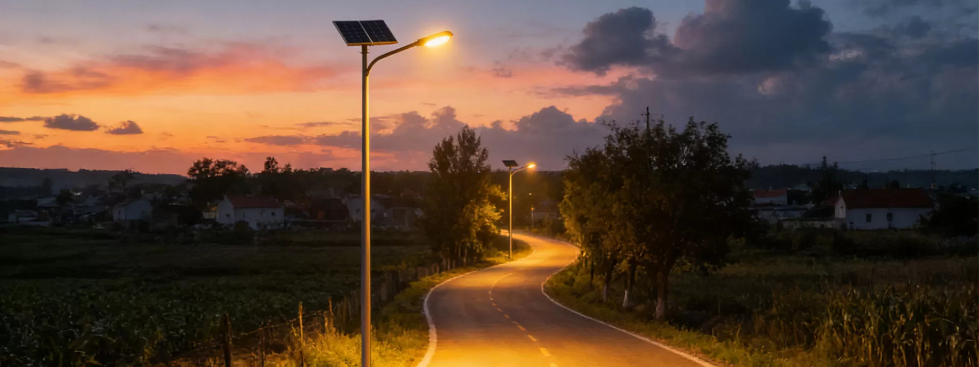 Aplicação do produto de luz de rua solar com bateria de lítio