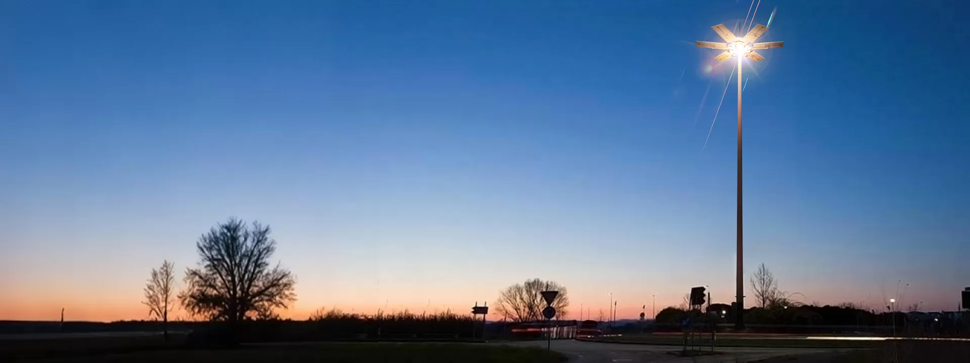 Onde os mastros altos solares são adequados?