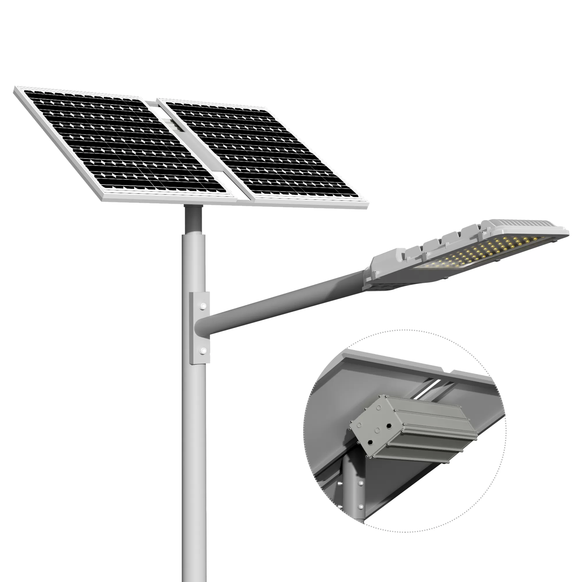 Luz de rua solar dividida